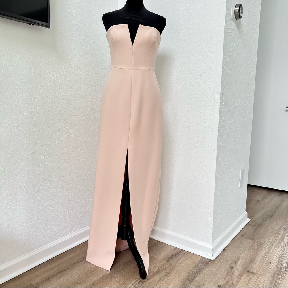 BCBGMaxAzria Strapless Crepe Gown